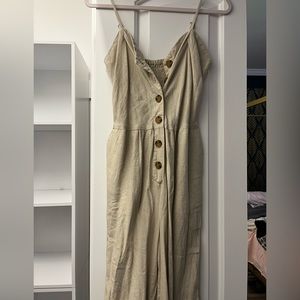 Beige linen Romper